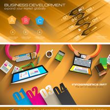 網(wǎng)站模板與平面樣式信息圖表 計算機平面設(shè)計的視覺化融合